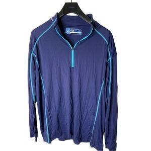 IBKUL 1/4 Zip Mock Neck Pullover Navy Icefil Cooling Wicking Upf Golf men's XL